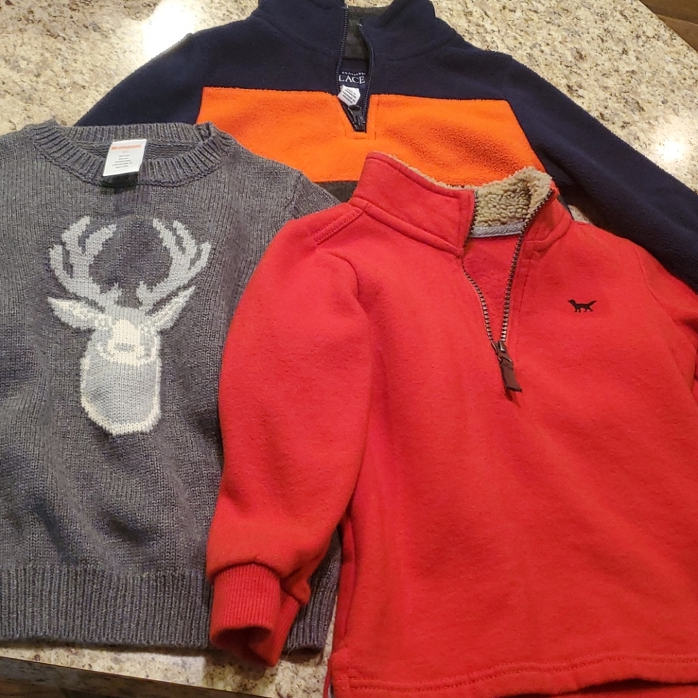Lot of 3 boys toddler 3t sweater shirts